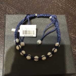 LAGOS Navy and Silver Beaded Bracelet